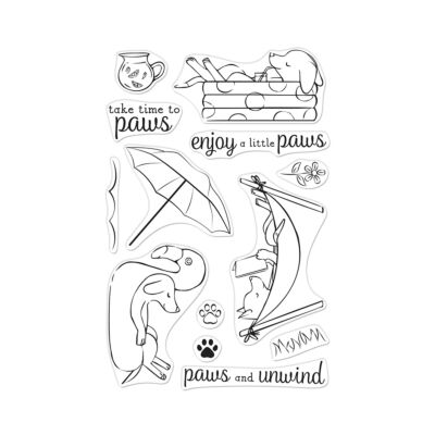 Lounging Pups Stamp