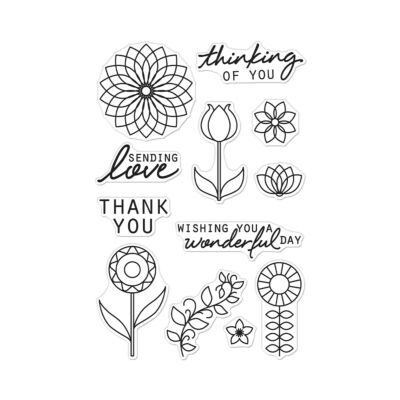 HA Line Art Flowers Stamp