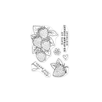 Hero Florals Strawberries Line Art Stamp