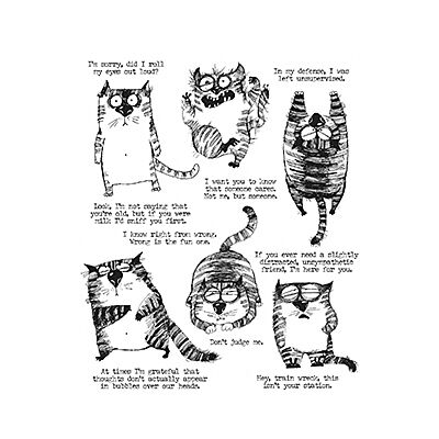 Tim Holtz Cling Mount Stamp - Snarky Cat