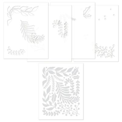 Concord and 9th Holiday Sprigs Stencil and Embossing Folder Pack to create textured foliage backgrounds and then apply colour