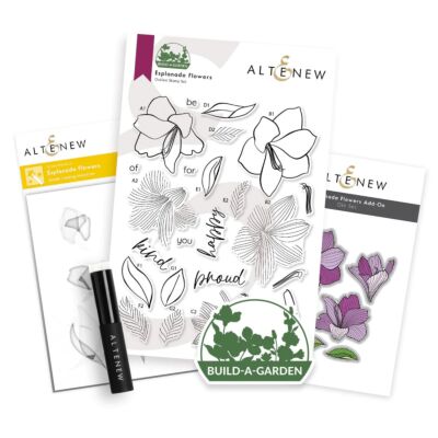 Altenew Build-a-garden stamp, die and stencil set - Esplanade Flowers.  Uk Stockist Seven Hills Crafts