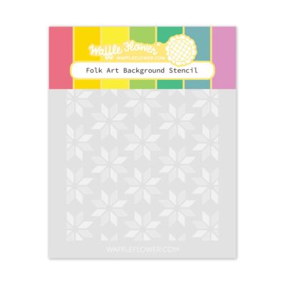 Folk Art Background Stencil by Waffle Flower Crafts for cardmaking and paper crafts.  UK Stockist, Seven Hills Crafts