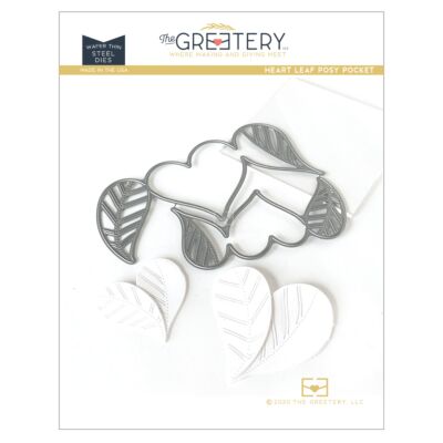 UK Exclusive Stockist - Greetery Heart Leaf Posy Pocket Die