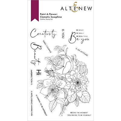 Paint-A-Flower:  Clematis Josephine Outline Stamp