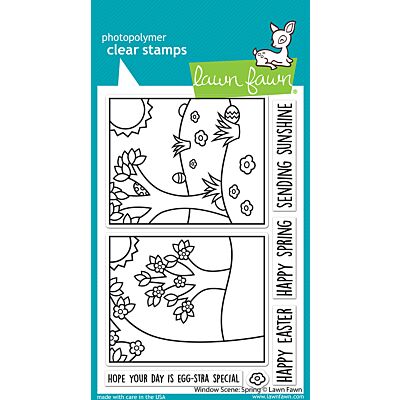 Window Scene Spring Stamp