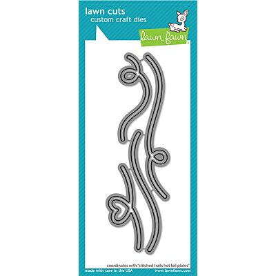 Lawn Fawn UK stockist - Stitched Trails Hot Foil Plate Coordinating die for cardmaking and papercrafts