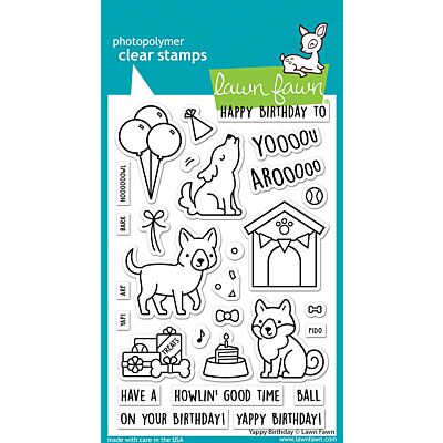 Yappy Birthday Die by Lawn Fawn at Seven Hills Crafts UK stockist 5 star rated for customer service, speed of delivery and value