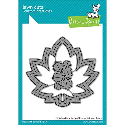 stitched maple leaf frame die by Lawn Fawn at Seven Hills Crafts UK stockist 5 star rated for customer service, speed of delivery and value