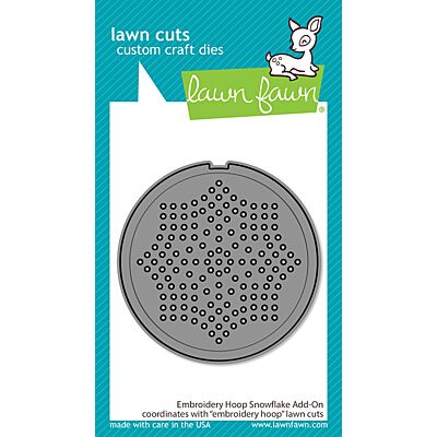 Embroidery Hoop Snowflake Add-on Die by Lawn Fawn at Seven Hills Crafts UK stockist 5 star rated for customer service, speed of delivery and value