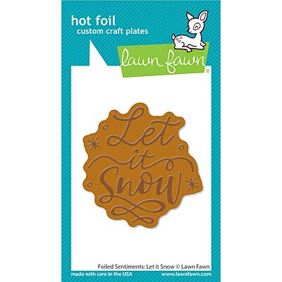 Let It Snow Hot Foil Plate by Lawn Fawn at Seven Hills Crafts UK stockist 5 star rated for customer service, speed of delivery and value