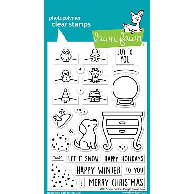 Reveal Wheel - Little Snow Globe Dog Stamp by Lawn Fawn at Seven Hills Crafts UK stockist 5 star rated for customer service, speed of delivery and value