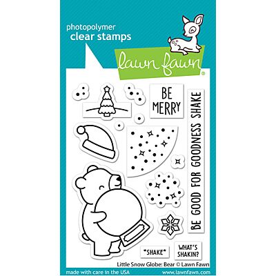 Little Snow Globe Bear Stamp by Lawn Fawn at Seven Hills Crafts UK stockist 5 star rated for customer service, speed of delivery and value