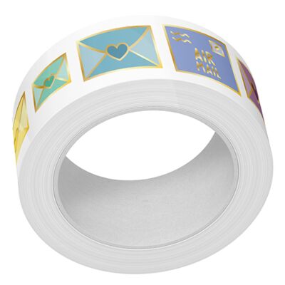 Happy Mail Foiled Washi Tape by Lawn Fawn at Seven Hills Crafts UK stockist 5 star rated for customer service, speed of delivery and value