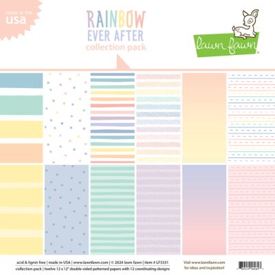 12 x 12 paper by Lawn Fawn rainbow Ever After