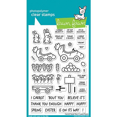 Carrot 'bout You Stamp by Lawn Fawn, UK Stockist, Seven Hills Crafts 5 star rated for customer service, speed of delivery and value