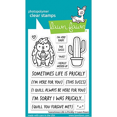 Sometimes Life is Prickly Stamp by Lawn Fawn, UK Stockist, Seven Hills Crafts 5 star rated for customer service, speed of delivery and value