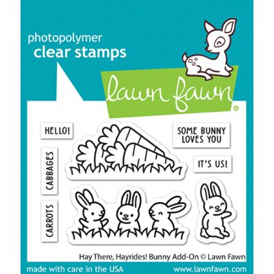 Hay There Hayrides Bunny Add-On Stamp by Lawn Fawn. 
Seven Hills Crafts - UK paper craft store specialising in quality USA craft brands.  5 star rated for customer service, speed of delivery and value