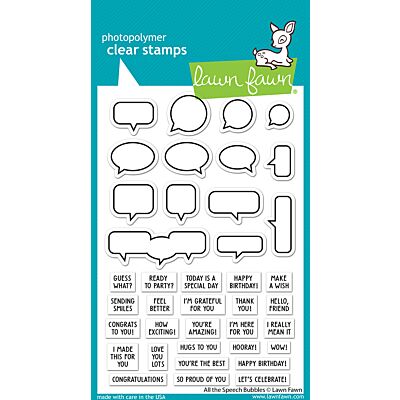 All The Speech Bubbles Die by Lawn Fawn. 
Seven Hills Crafts - UK paper craft store specialising in quality USA craft brands.  5 star rated for customer service, speed of delivery and value