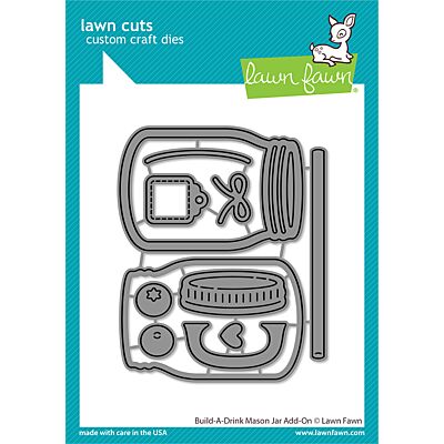 build-a-drink mason jar add-on die by Lawn Fawn at Seven Hills Crafts UK stockist 5 star rated for customer service, speed of delivery and value