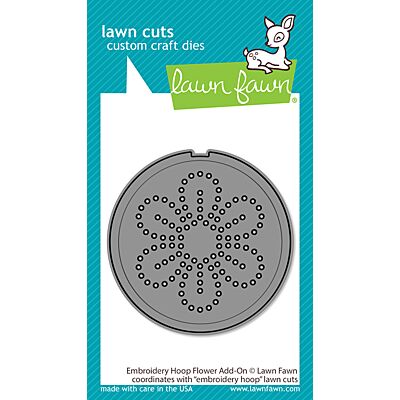 embroider hoop flower add-on die by Lawn Fawn at Seven Hills Crafts UK stockist 5 star rated for customer service, speed of delivery and value