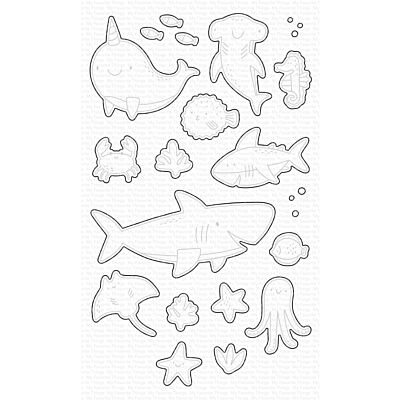 MFT Stamps oceans of fund die set for cardmaking and paper crafts.  UK Stockist, Seven Hills Crafts 