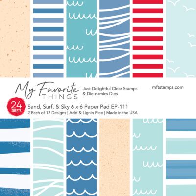 MFT Stamps sand, surf & sky 6x6 paper pad for cardmaking and paper crafts.  UK Stockist, Seven Hills Crafts