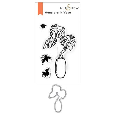 Monstera in Vase Mini Stamp and Die Set