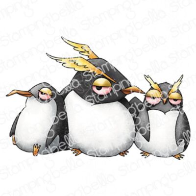 Oddball Penguin Trio Stamp by Stamping Bella at Seven Hills Crafts, UK Stockist, 5 star rated for customer service, speed of delivery and value