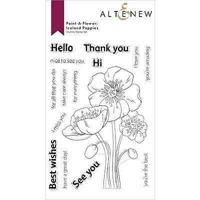 ALT Paint-A-Flower Iceland Poppies Outline Stamp 