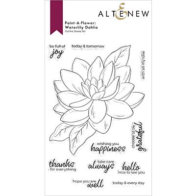 ALT Paint-A-Flower Waterlily Dahlia Outline Stamp 