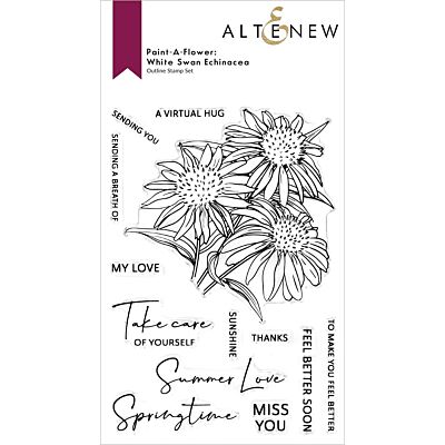 Paint-A-Flower White Swan Echinacea Outline Stamp