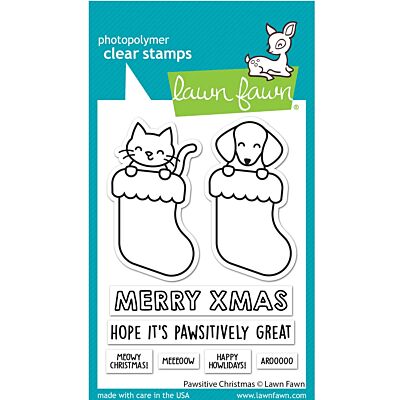 Pawsitive Christmas Stamp by Lawn Fawn at Seven Hills Crafts UK stockist 5 star rated for customer service, speed of delivery and value