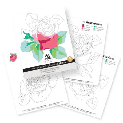 Altenew paint by numbers classic roses for 300gsm cards for painting with gouache.  UK Stockist, Seven Hills Crafts