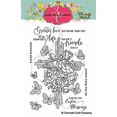 Whimsy World Rose Cross Stamp