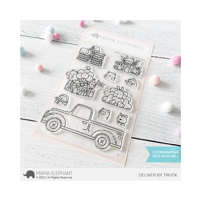 Delivery by Truck Stamp by Mama Elephant for cardmaking and paper crafts.  UK Stockist, Seven Hills Crafts