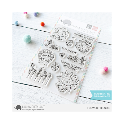 UK Stockist Mama Elephant Flower Friends Stamp set for cardmaking and art