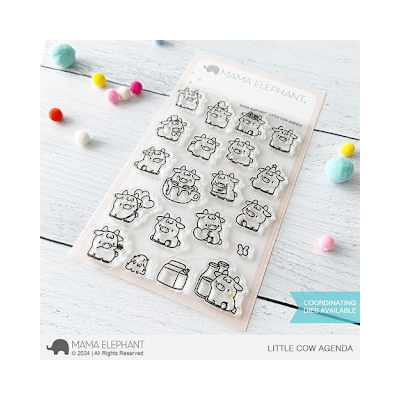 Little Cow Agenda Stamp by Mama Elephant for cardmaking and paper crafts.  UK Stockist, Seven Hills Craft