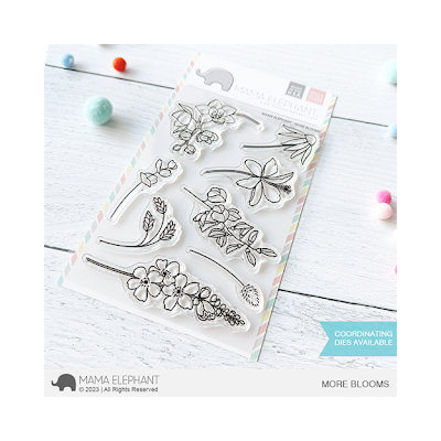 UK Stockist Mama Elephant More Blooms Stamp - polymer stamp for art and cardmaking