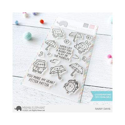 UK Stockist Mama Elephant Rainy Days Stamp