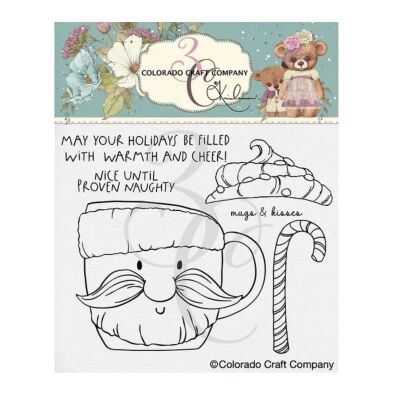 santa cheer mug Die by Kris Lauren for Colorado Craft Company for cardmaking and paper crafts.  UK Stockist, Seven Hills Crafts