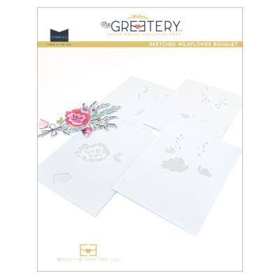 Sketched Wildflower Bouquet Stencil (Set of 4)