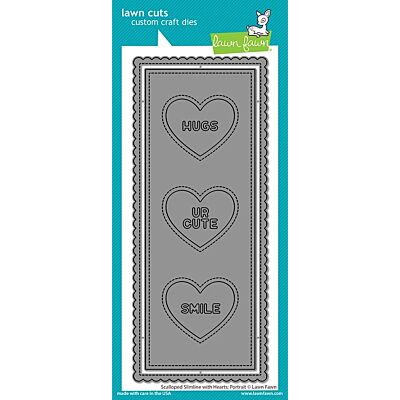 Scalloped Slimline Hearts: Portrait Die