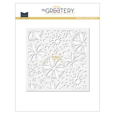 Snowflake Prints Stencil by The Greetery, All That Glitters Collection, UK Exclusive Stockist, Seven Hills Crafts 5 star rated for customer service, speed of delivery and value