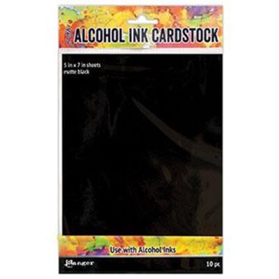 Alcohol Ink Cardstock Black Matte 5"x7" (10 sheet pack)