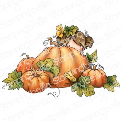 Tiny Townie Piper At The Pumpkin Patch Stamp by Stamping Bella at Seven Hills Crafts, UK Stockist, 5 star rated for customer service, speed of delivery and value