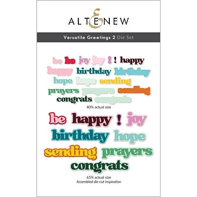 Altenew verstatile greetings 2 die set for cardmaking and paper crafts.  UK Stockist, Seven Hills Crafts