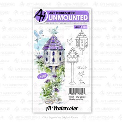 Large Birdhouse Watercolor Stamp Set