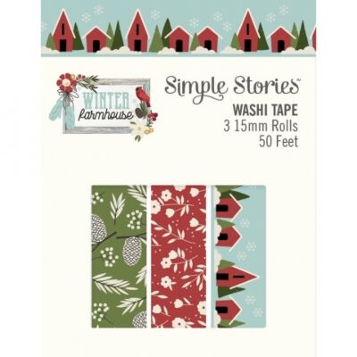 Winter Farmhouse Washi Tape 3 pack rolls