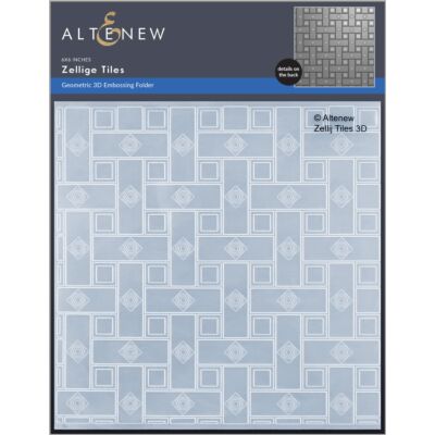 Altenew zellige tiles 3d embossing folder for cardmaking and paper crafts.  UK Stockist, Seven Hills Crafts